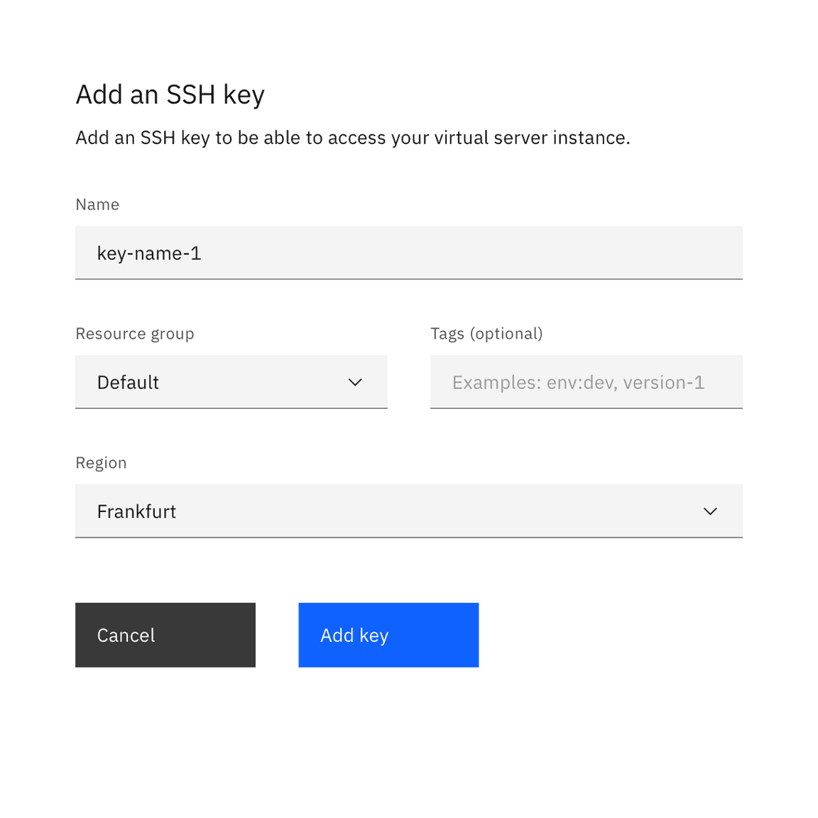 Example of a short user sign-up form using the optional pattern